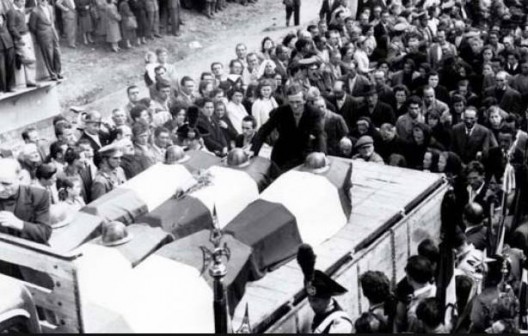 funerale vittime ribolla 1954